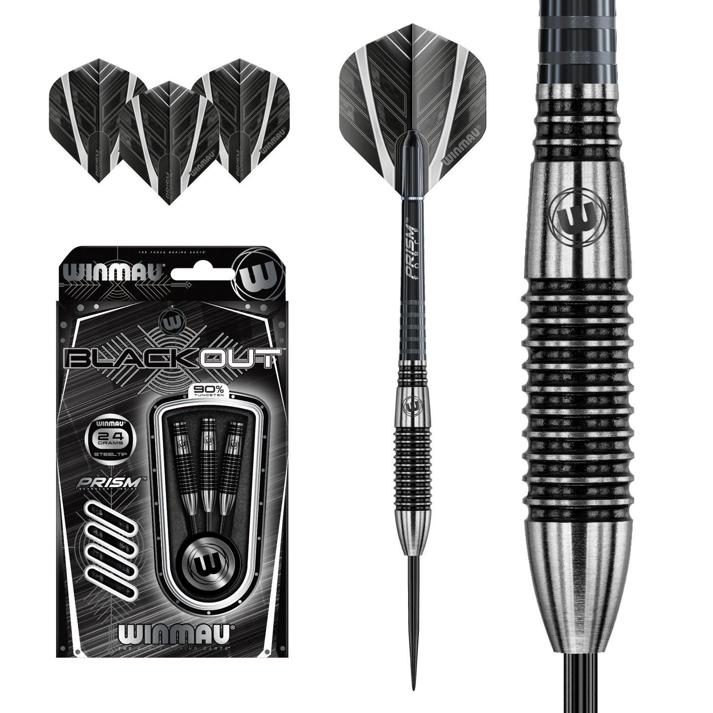 Winmau Blackout Steel Tip Darts (torpedo)
