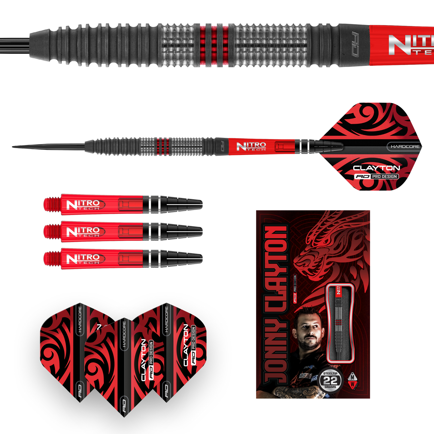 Red Dragon Jonny Clayton Hiraeth Steel Tip Darts