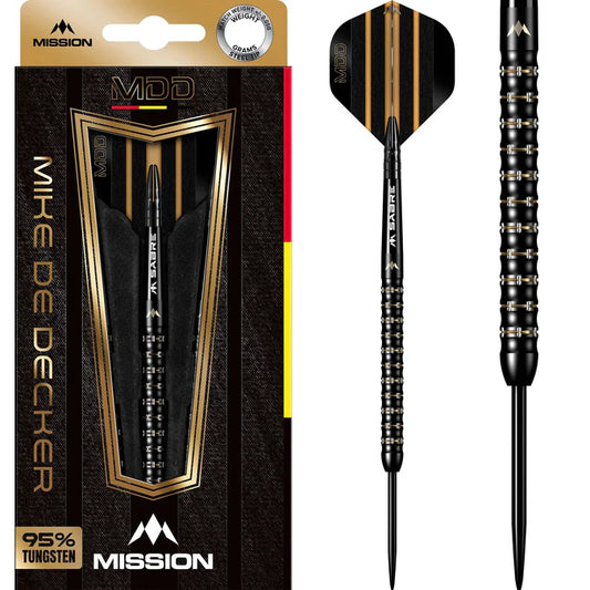 Mission Mike De Decker Steel Tip Darts Black & Gold