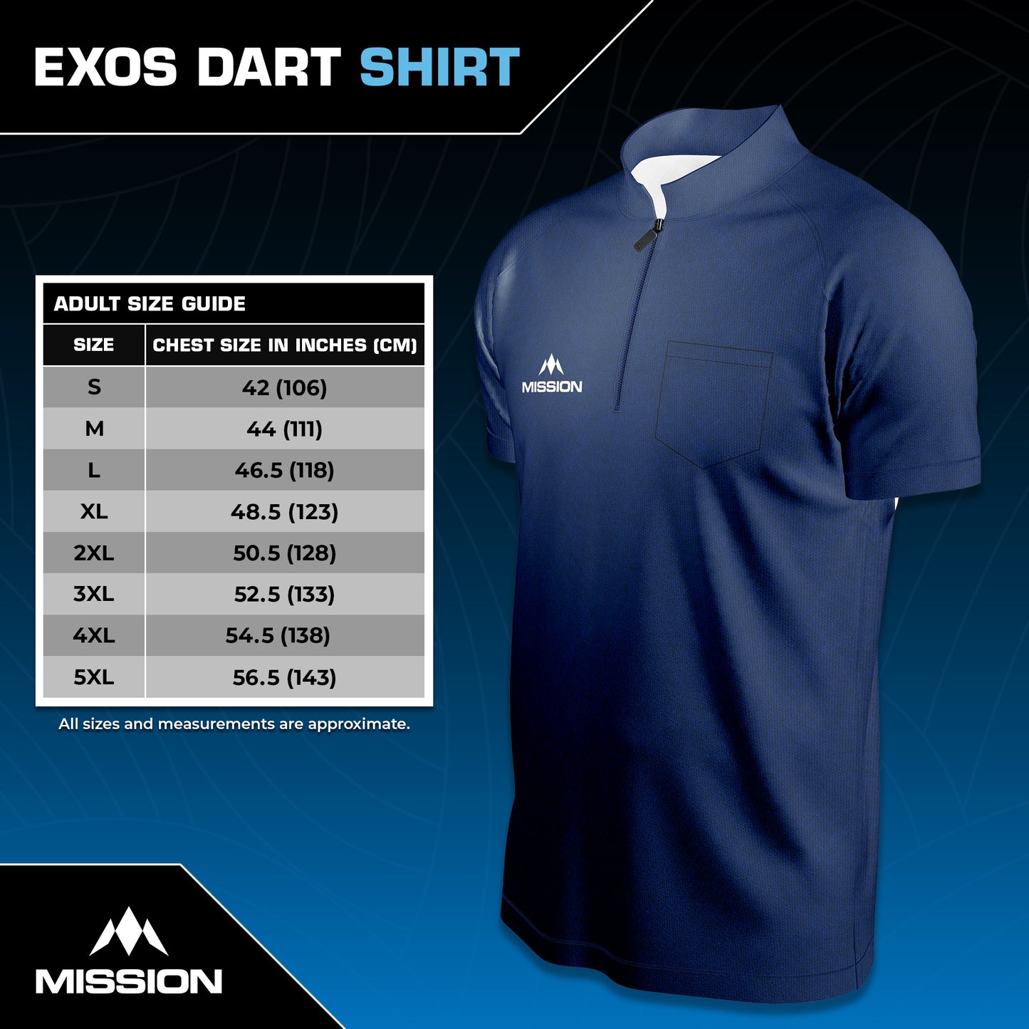 Mission EXOS Cool Collarless Darts Shirt