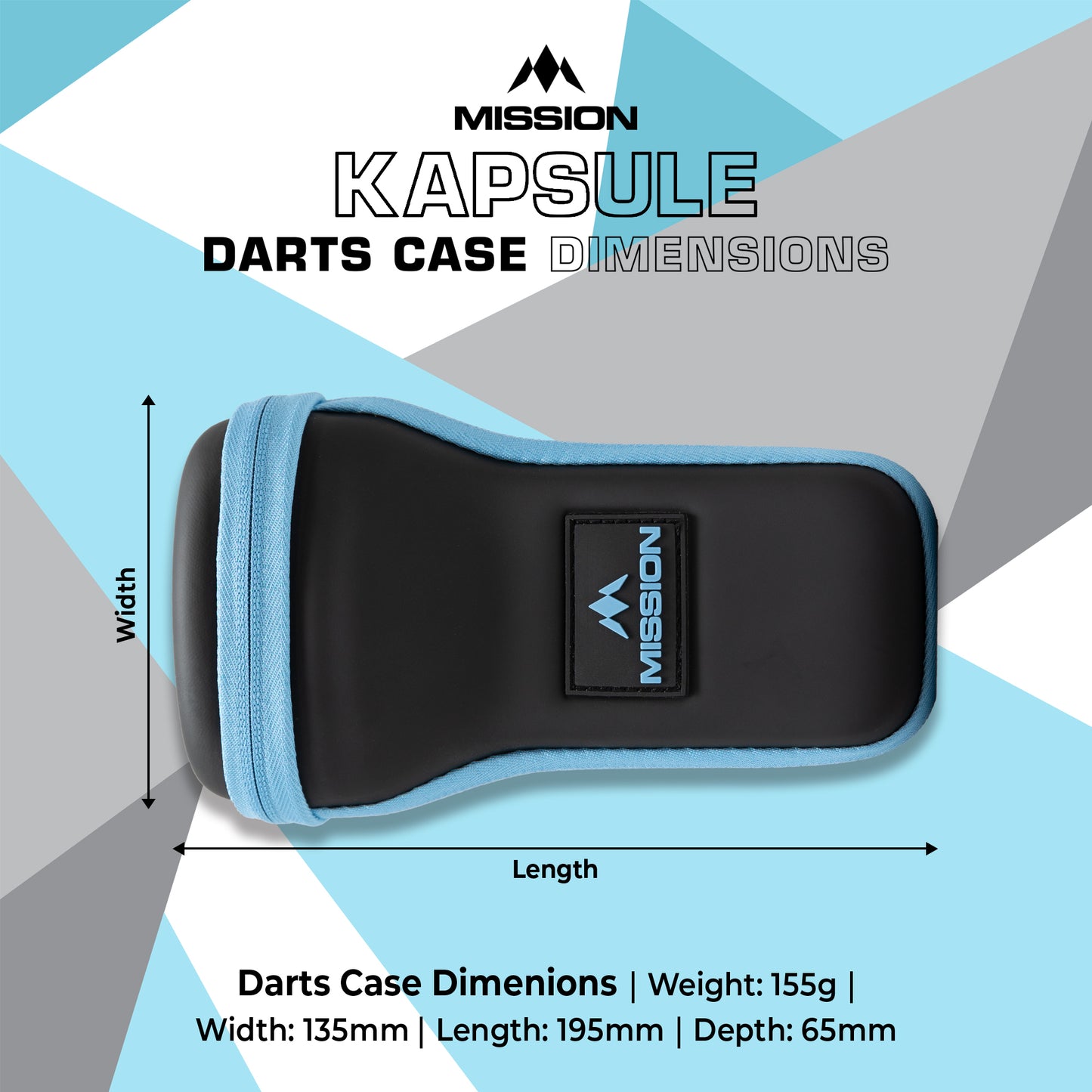 Mission Kapsule Darts Case - EVA Drop-in Case - Black & Blue