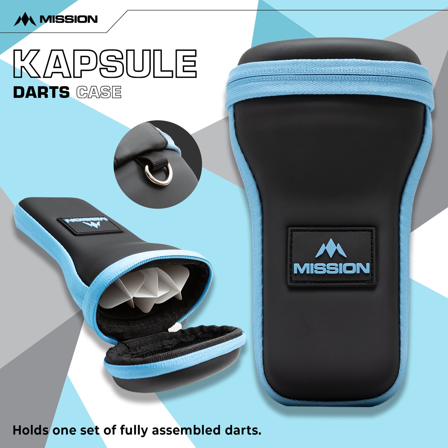 Mission Kapsule Darts Case - EVA Drop-in Case - Black & Blue