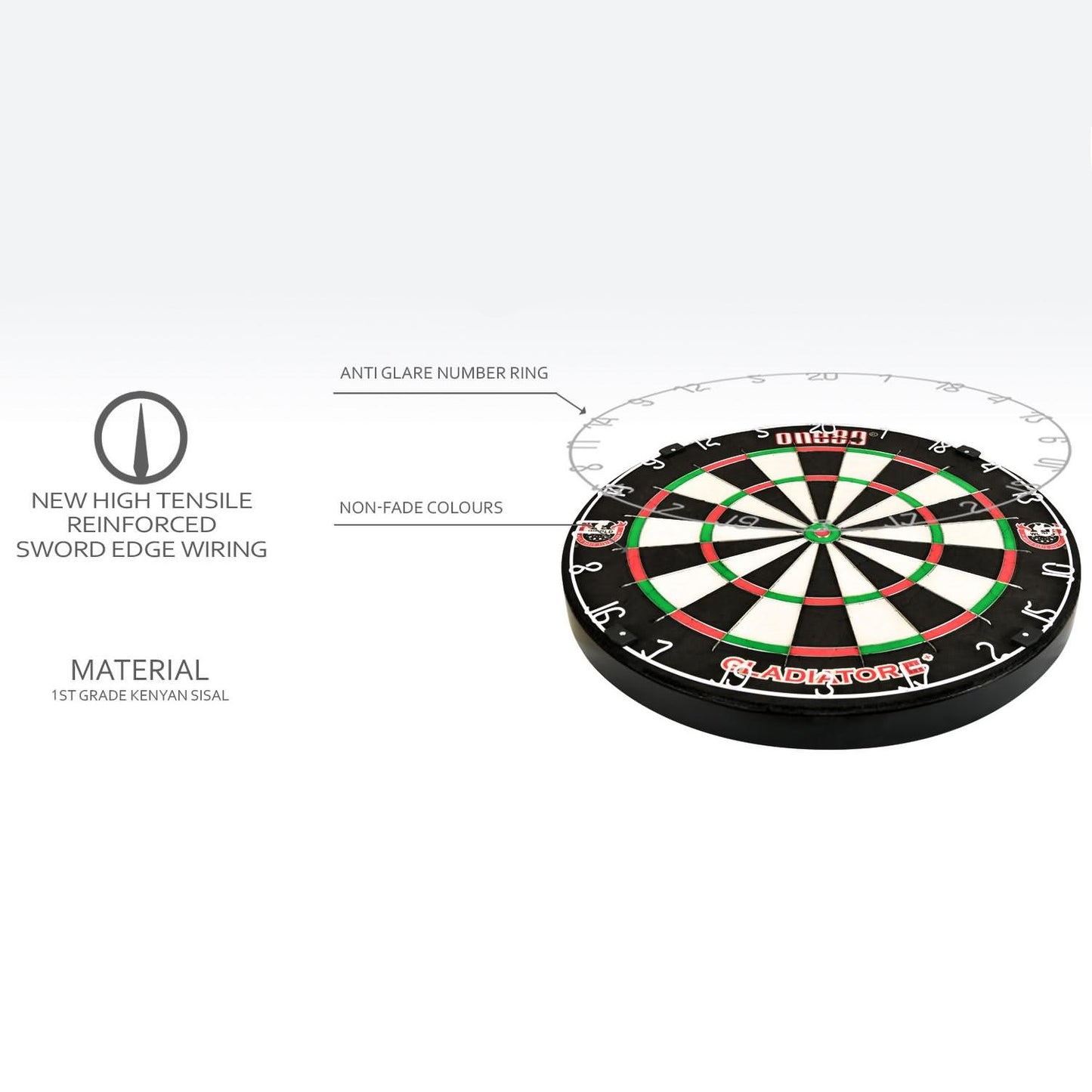 One80 Gladiator 3+ Sword Edge Wire Dartboard