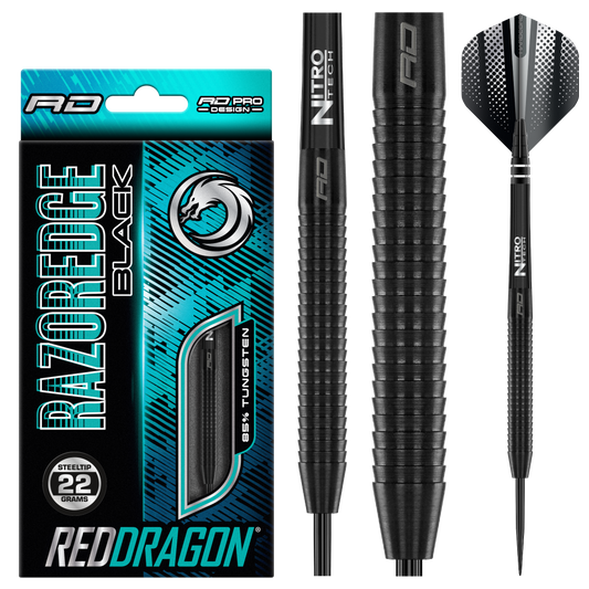 Red Dragon Razor Edge Black Steel Tip Darts