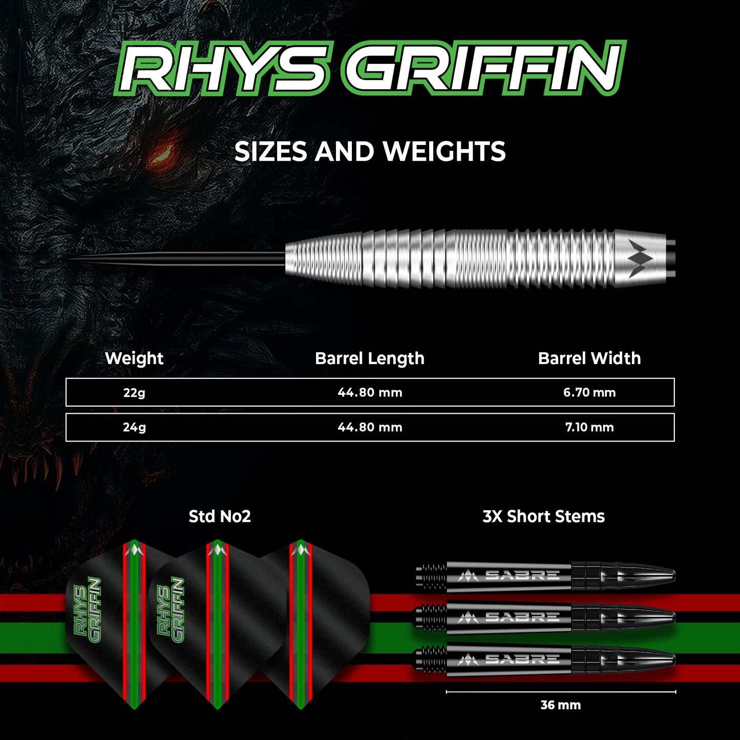 Mission Rhys Griffin Steel Tip Darts