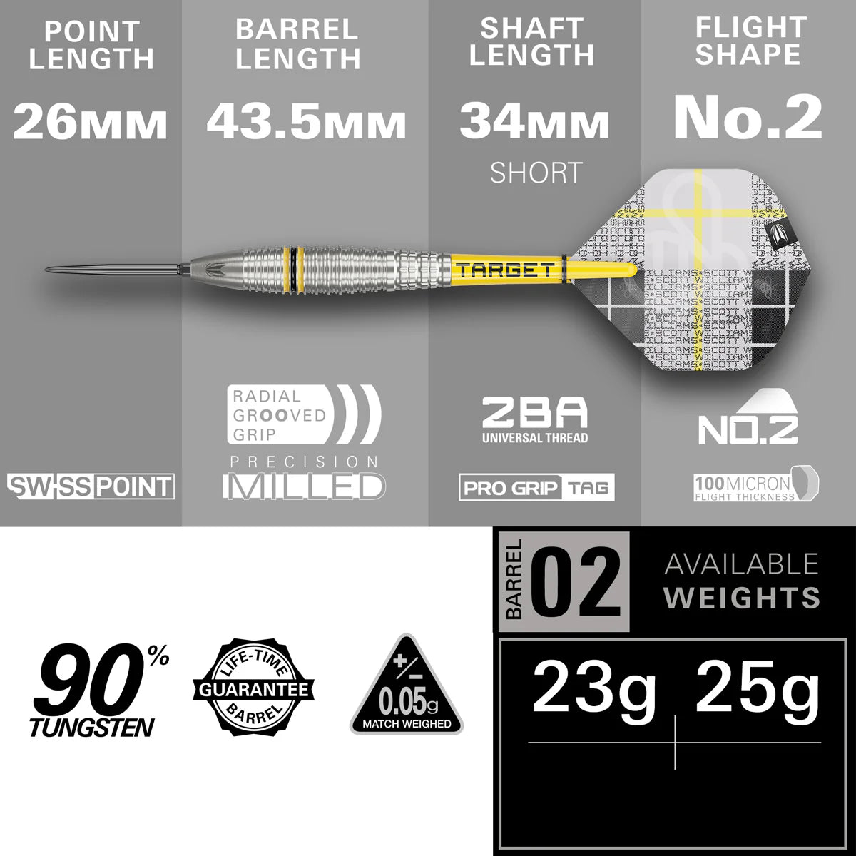 Target Scott Williams Gen 2 Steel Tip Darts