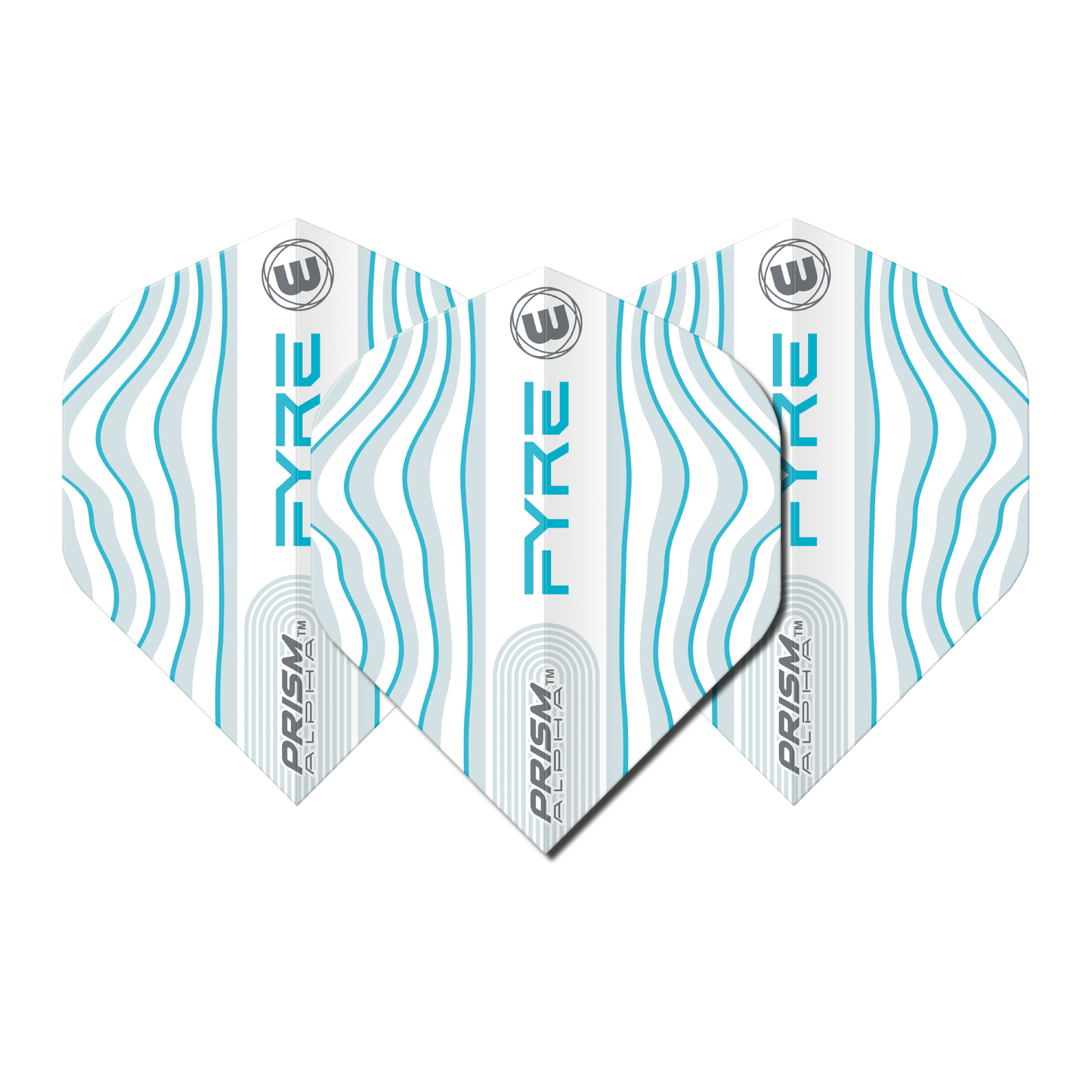 Winmau Prism Alpha Darts Flights - Fyre White/Aqua