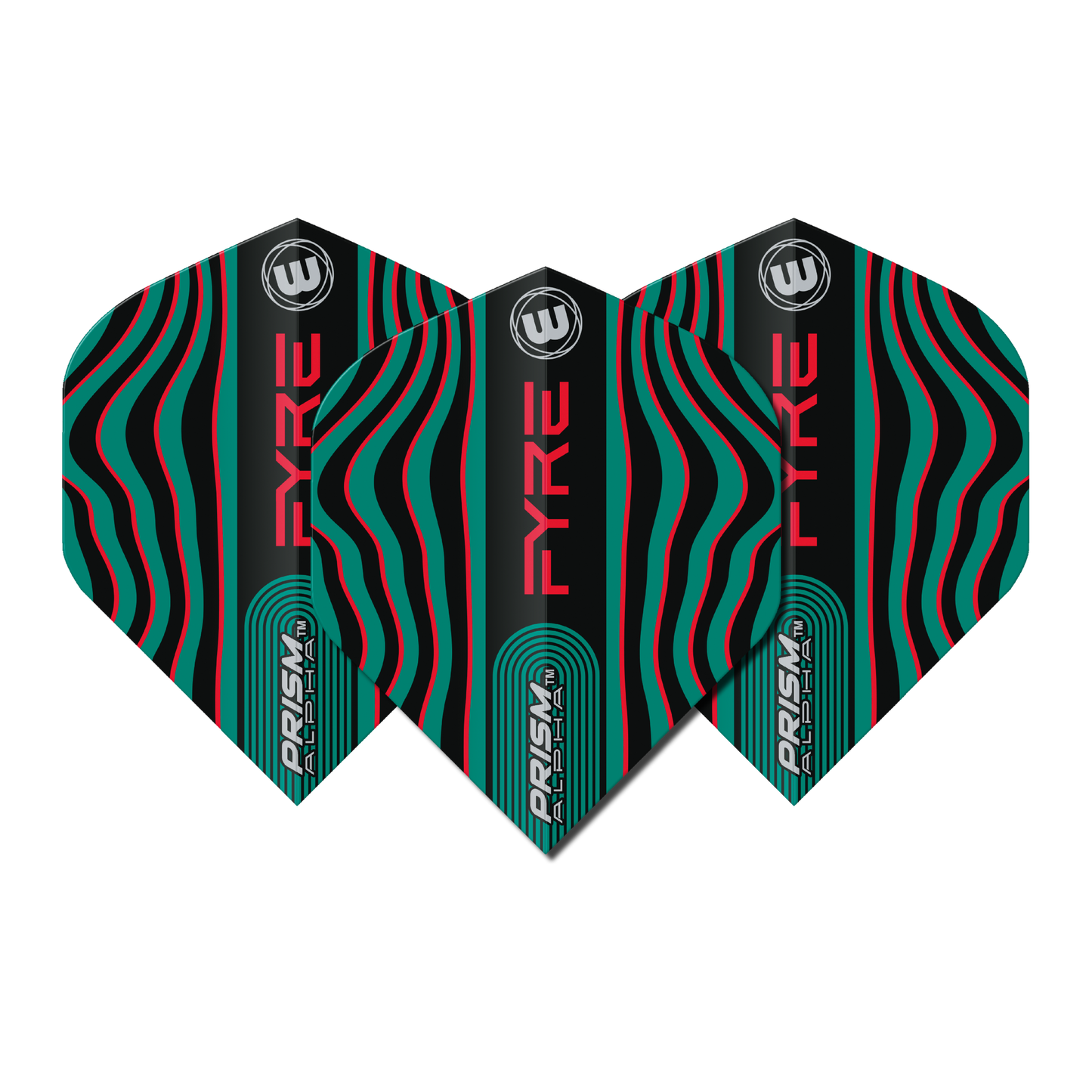 Winmau Prism Alpha Darts Flights - Fyre Black/Aqua