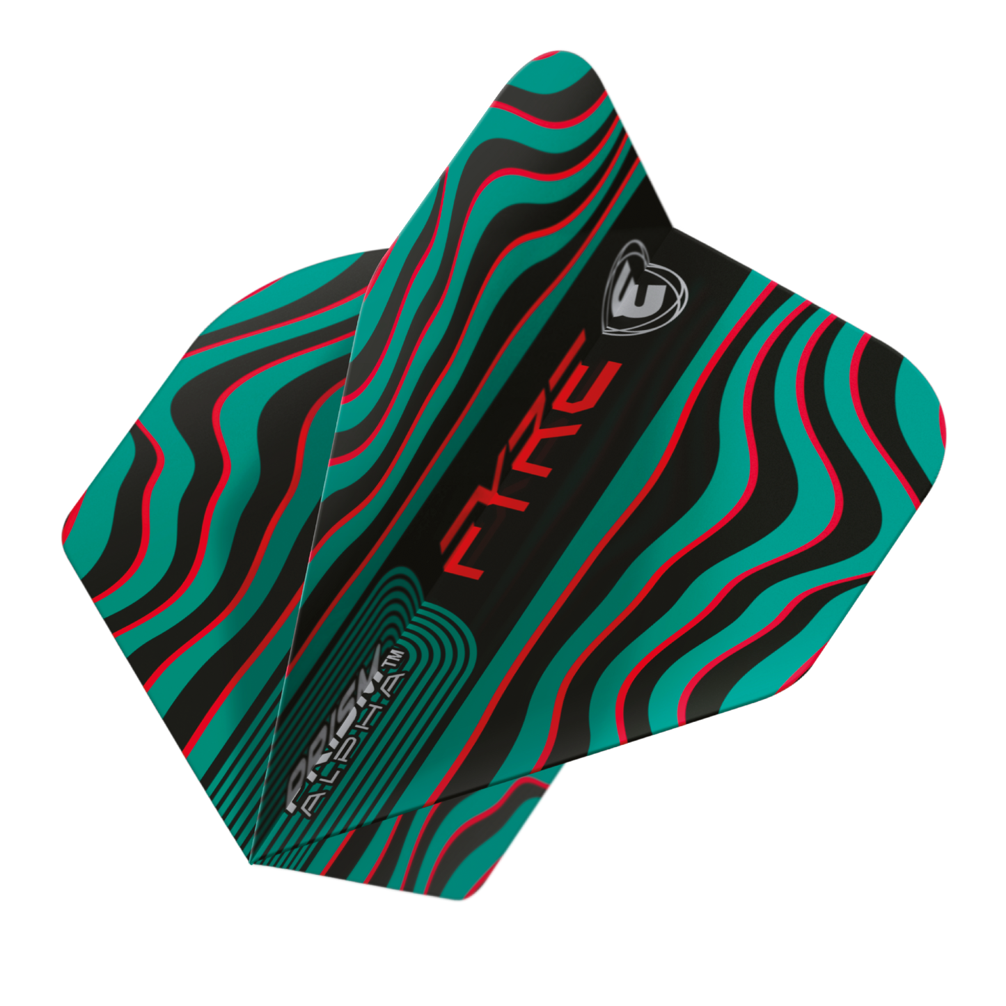 Winmau Prism Alpha Darts Flights - Fyre Black/Aqua