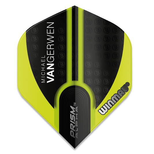 Winmau MVG Prism Alpha Darts Flights - Green and Black Michael Van Gerwen