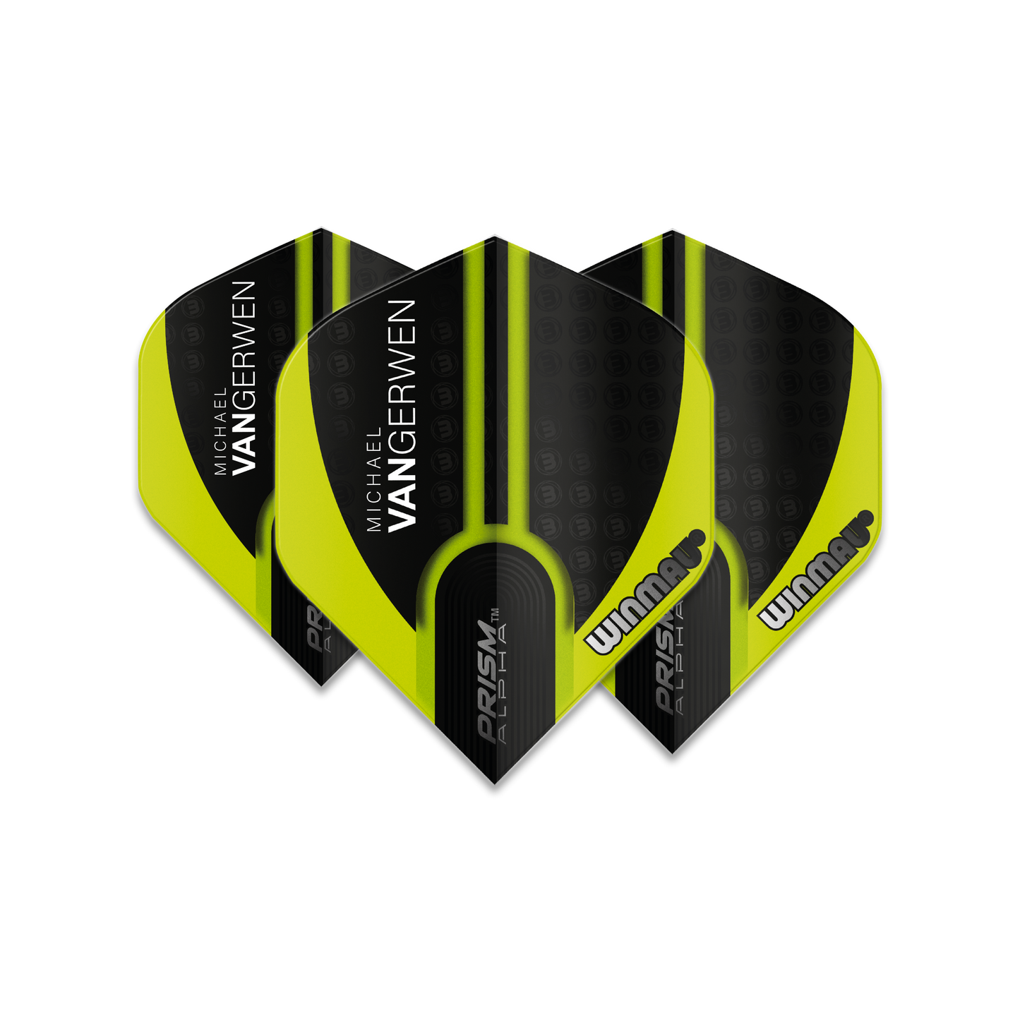 Winmau MVG Prism Alpha Darts Flights - Green and Black Michael Van Gerwen