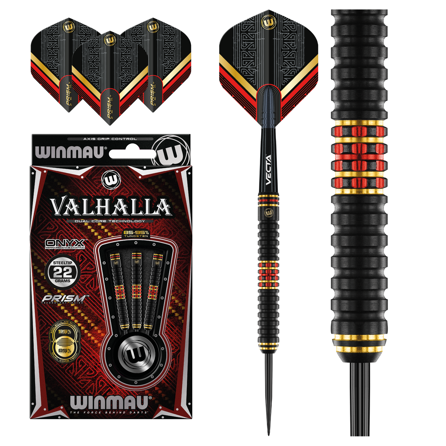 Winmau Valhalla Steel Tip Darts 95%/85% Tungsten Dual Core technology