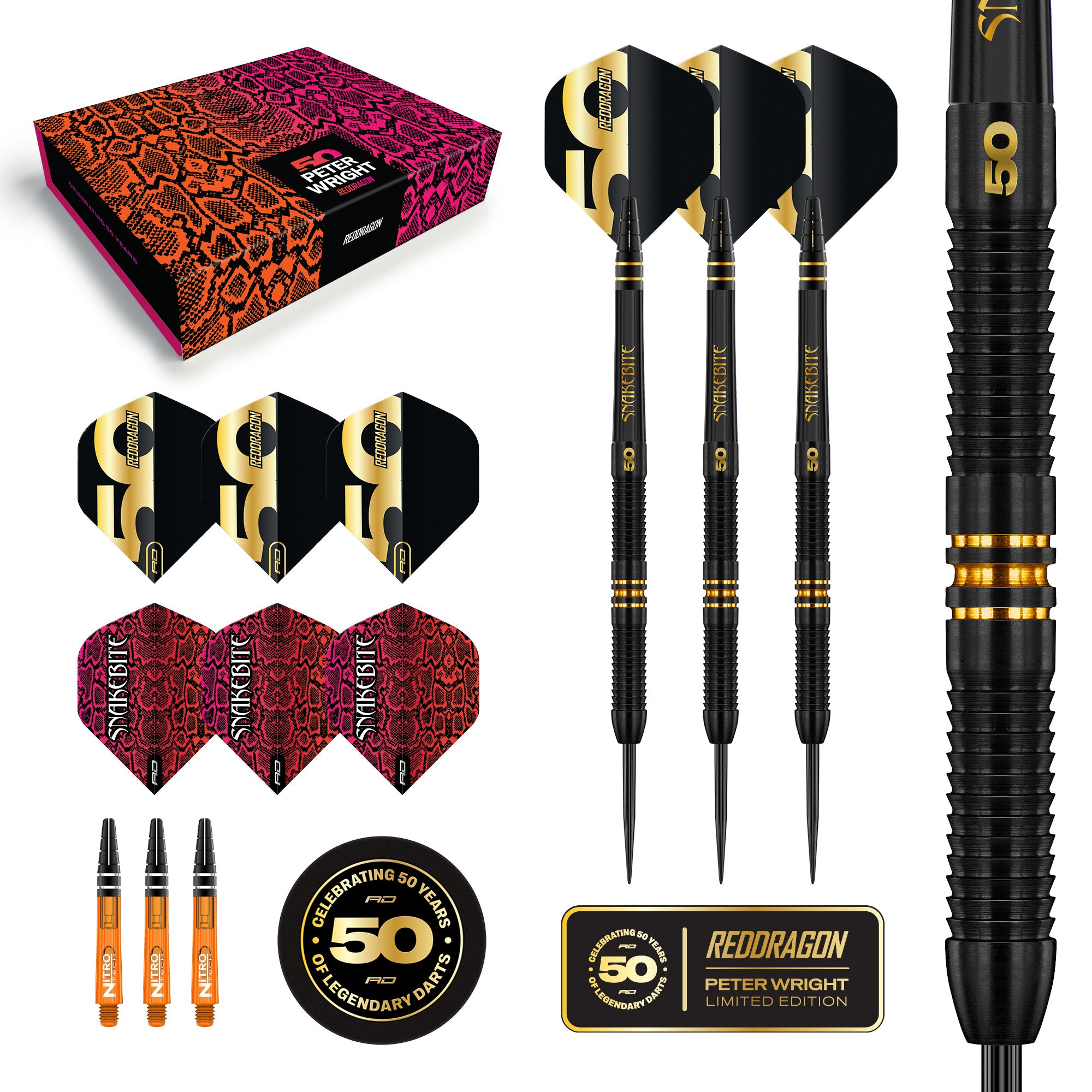 Red Dragon Peter Wright 記念モデル STEEL 箱あり Red Dragon Peter Wright - Limited Edition 50 Years Player Edition