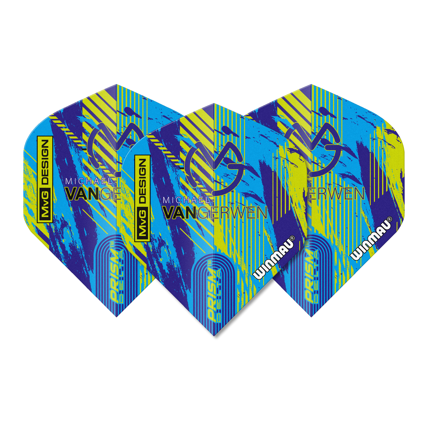 Winmau Michael Van Gerwen Prism Delta Darts Flights - MVG Design Prism V4 Blue