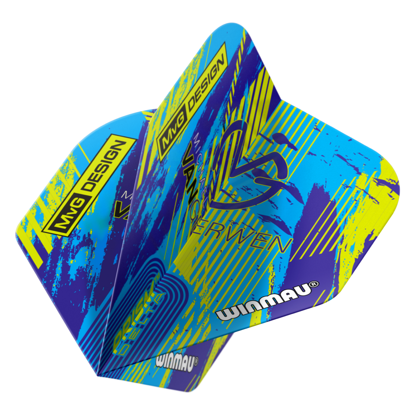 Winmau Michael Van Gerwen Prism Delta Darts Flights - MVG Design Prism V4 Blue