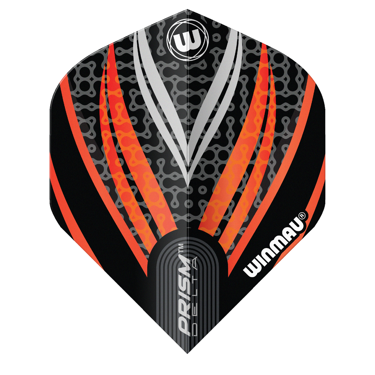 Winmau Prism Delta Darts Flights - Black, White & Orange