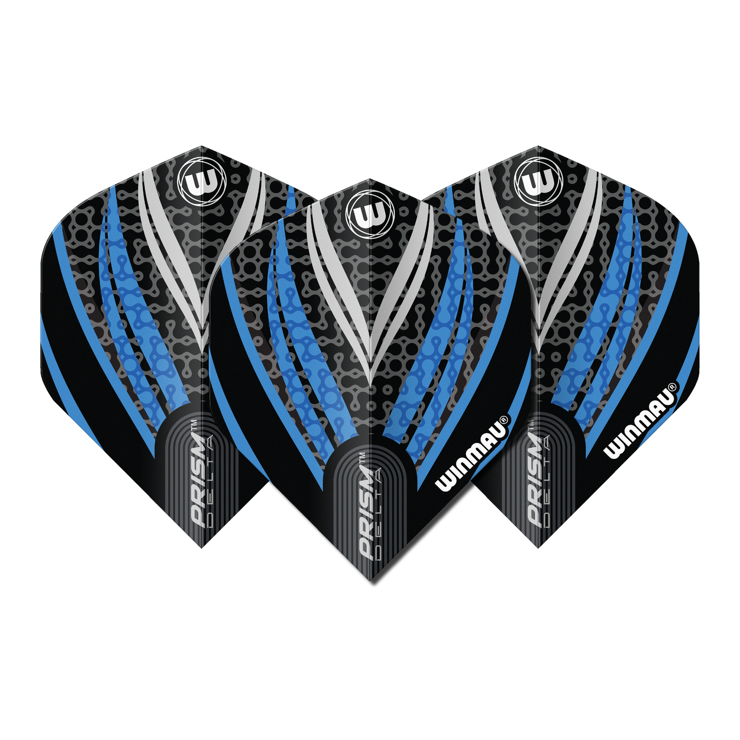 Winmau Prism Delta Darts Flights - Black, White & Blue