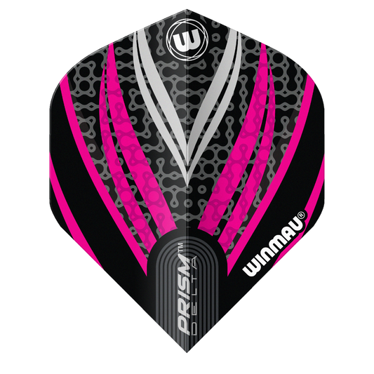 Winmau Prism Delta Darts Flights - Black, White & Pink