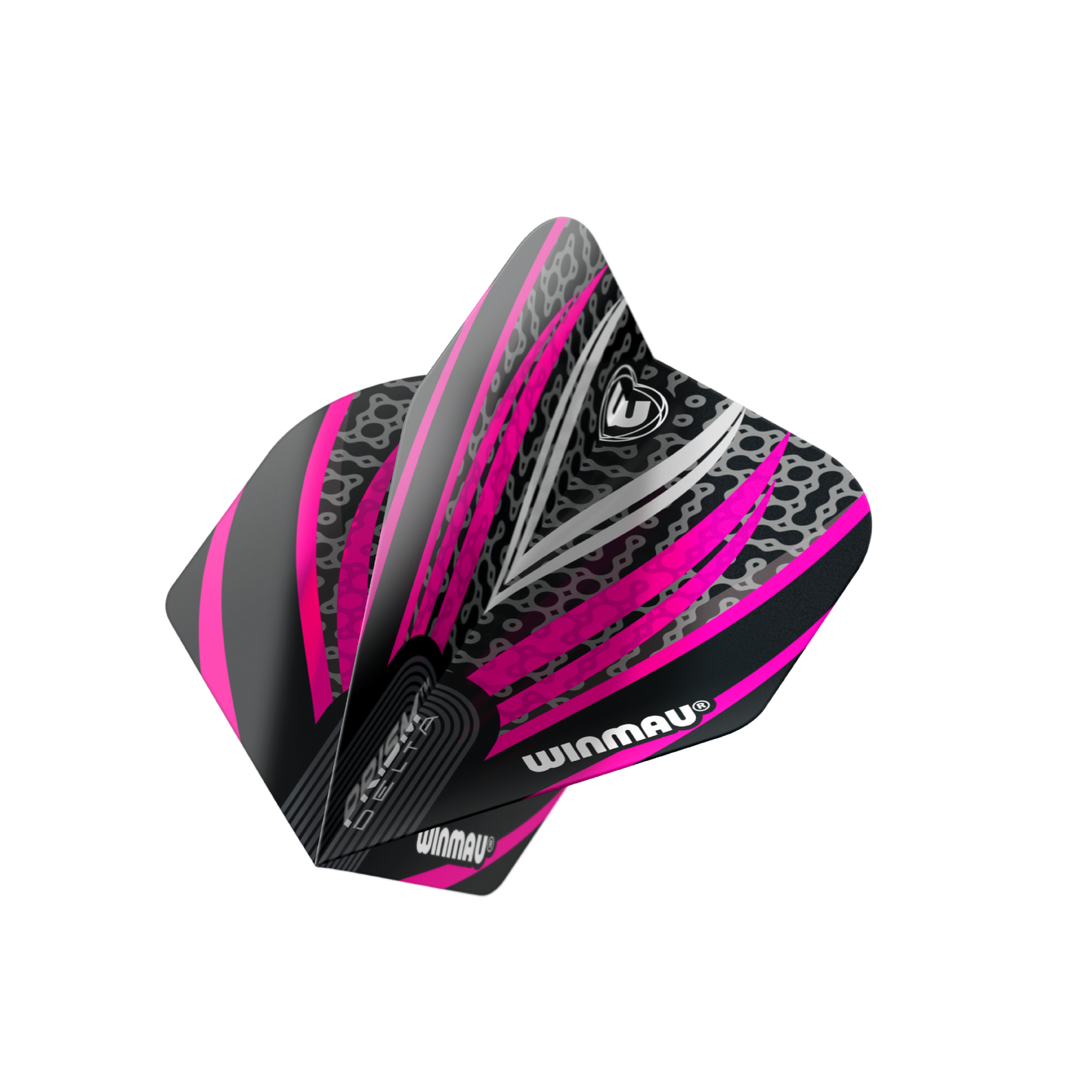 Winmau Prism Delta Darts Flights - Black, White & Pink