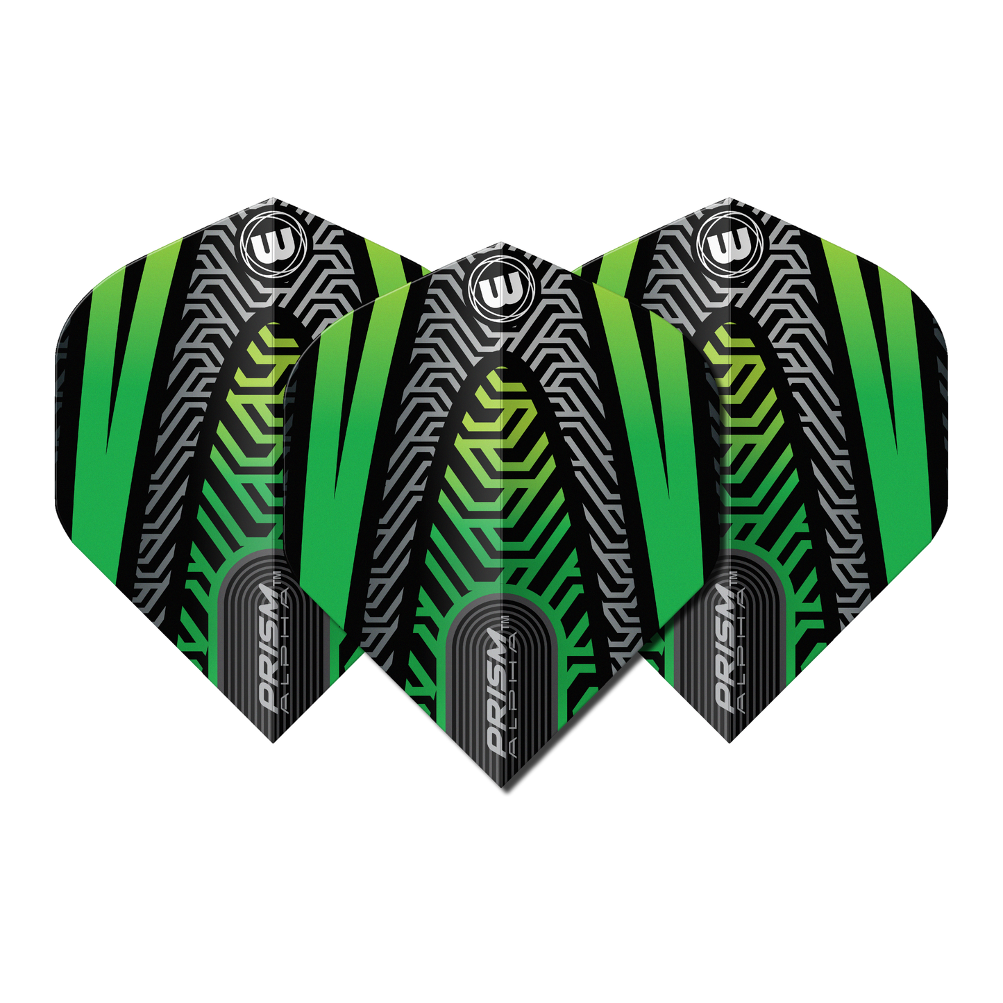 Winmau Prism Alpha Darts Flights - Black & Green