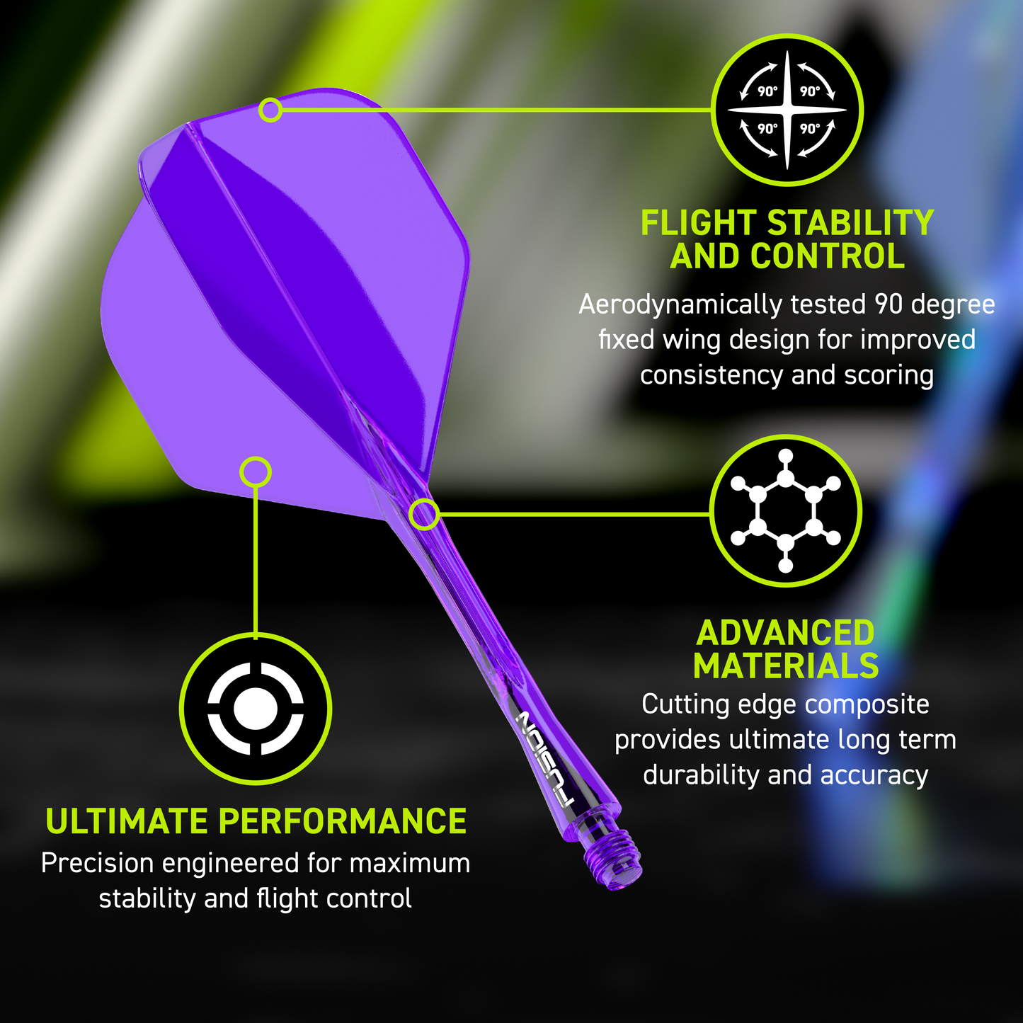 Winmau Fusion Integrated Flight / Shaft - Purple No.2