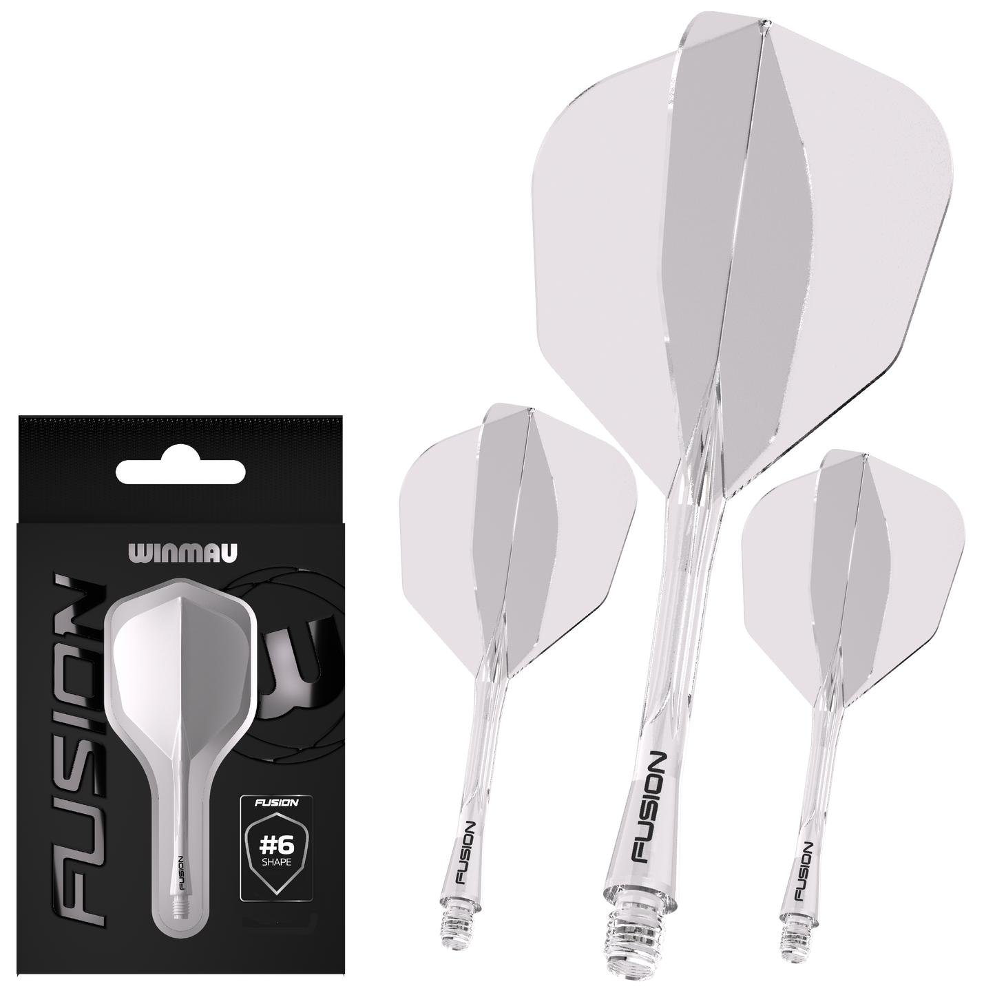 Winmau Fusion Integrated Flight / Shaft - Clear No.6