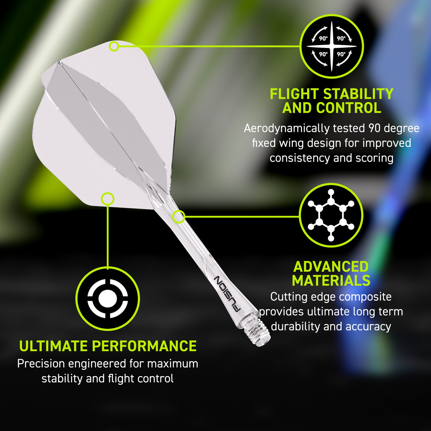 Winmau Fusion Integrated Flight / Shaft - Clear No.6