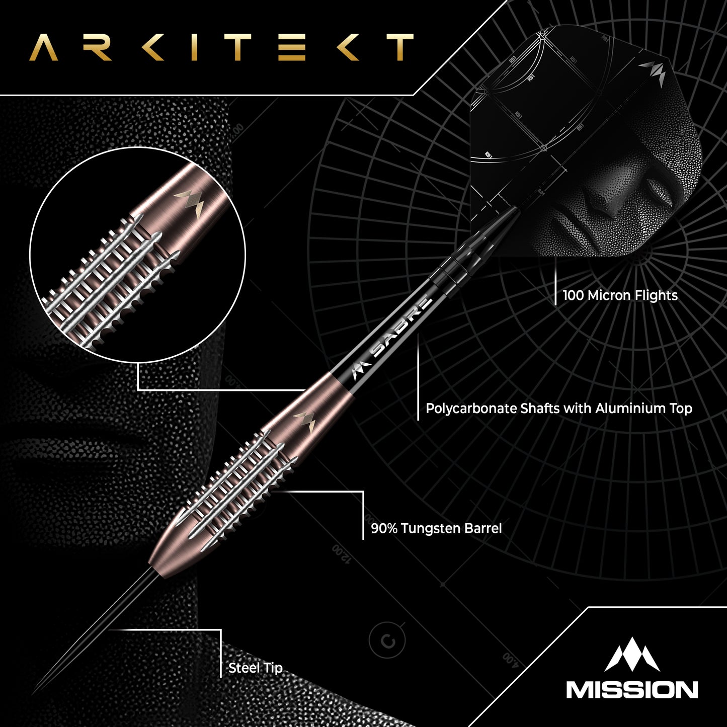 Mission Arkitect Steel Tip Darts