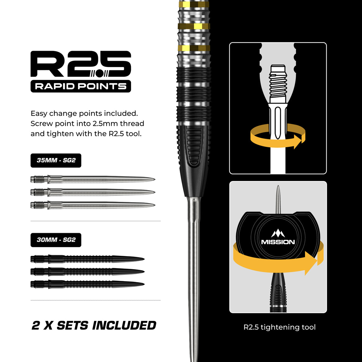 Mission Astro R2.5 Steel Tip Darts