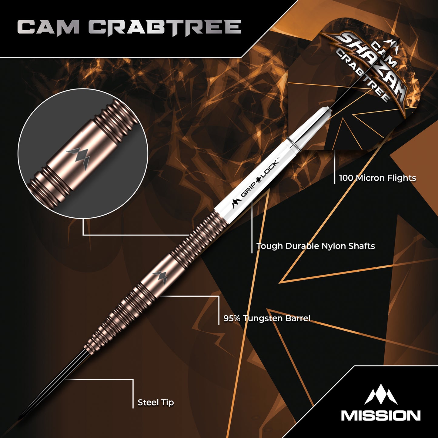 Mission Cam Crabtree V2 Steel Tip Darts