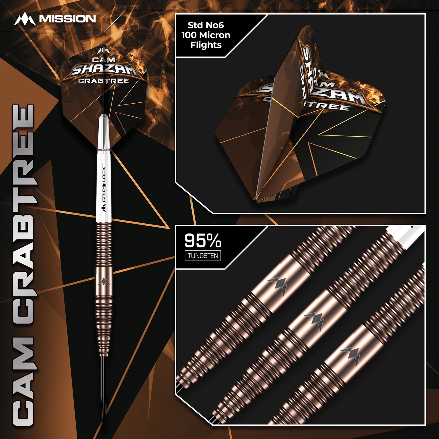Mission Cam Crabtree V2 Steel Tip Darts