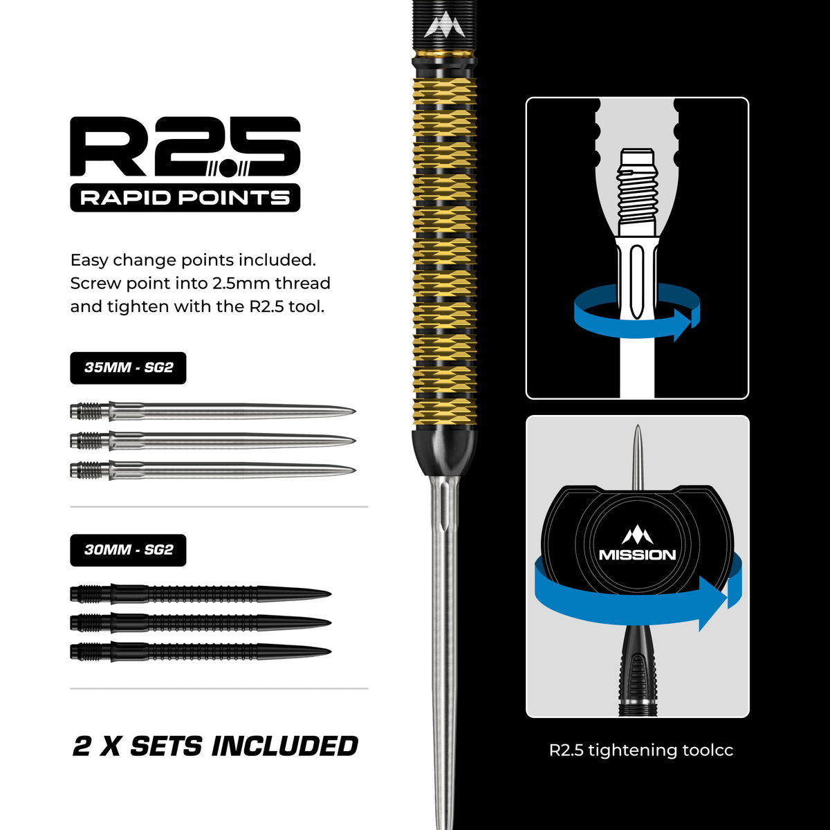 Mission Jake Kenyon Collab R2.5 Steel Tip Darts