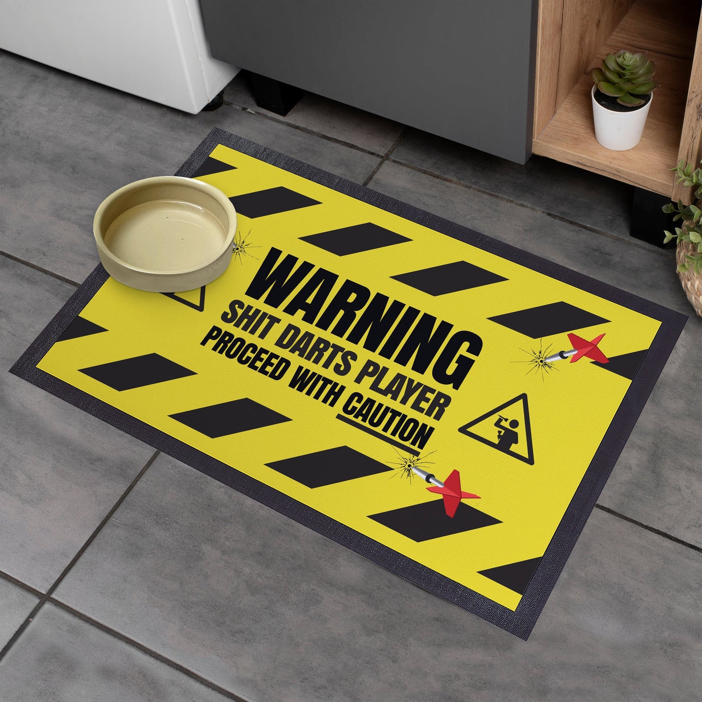 Warning! Sh*t Darts Player - Door Mat - 60cm x 40cm