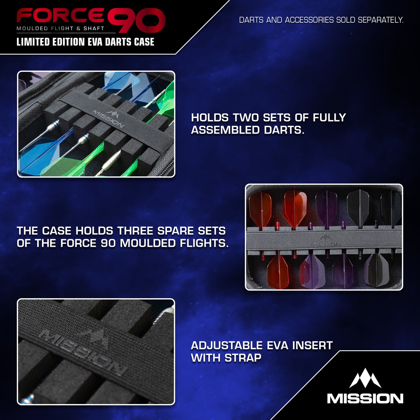 Mission Force 90 EVA Dart Case - Grey Denim Limited Edition - Large & Slim