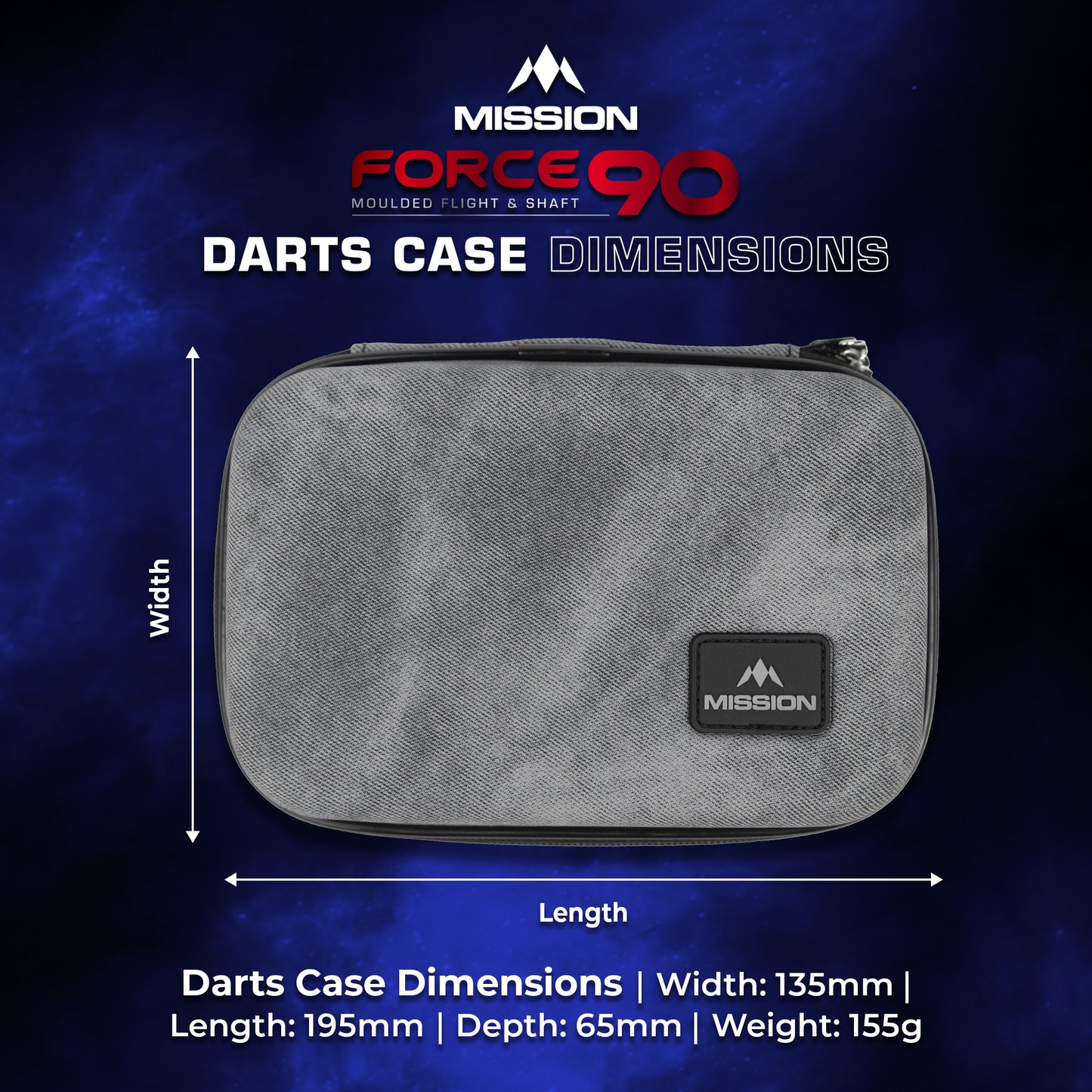Mission Force 90 EVA Dart Case - Grey Denim Limited Edition - Large & Slim