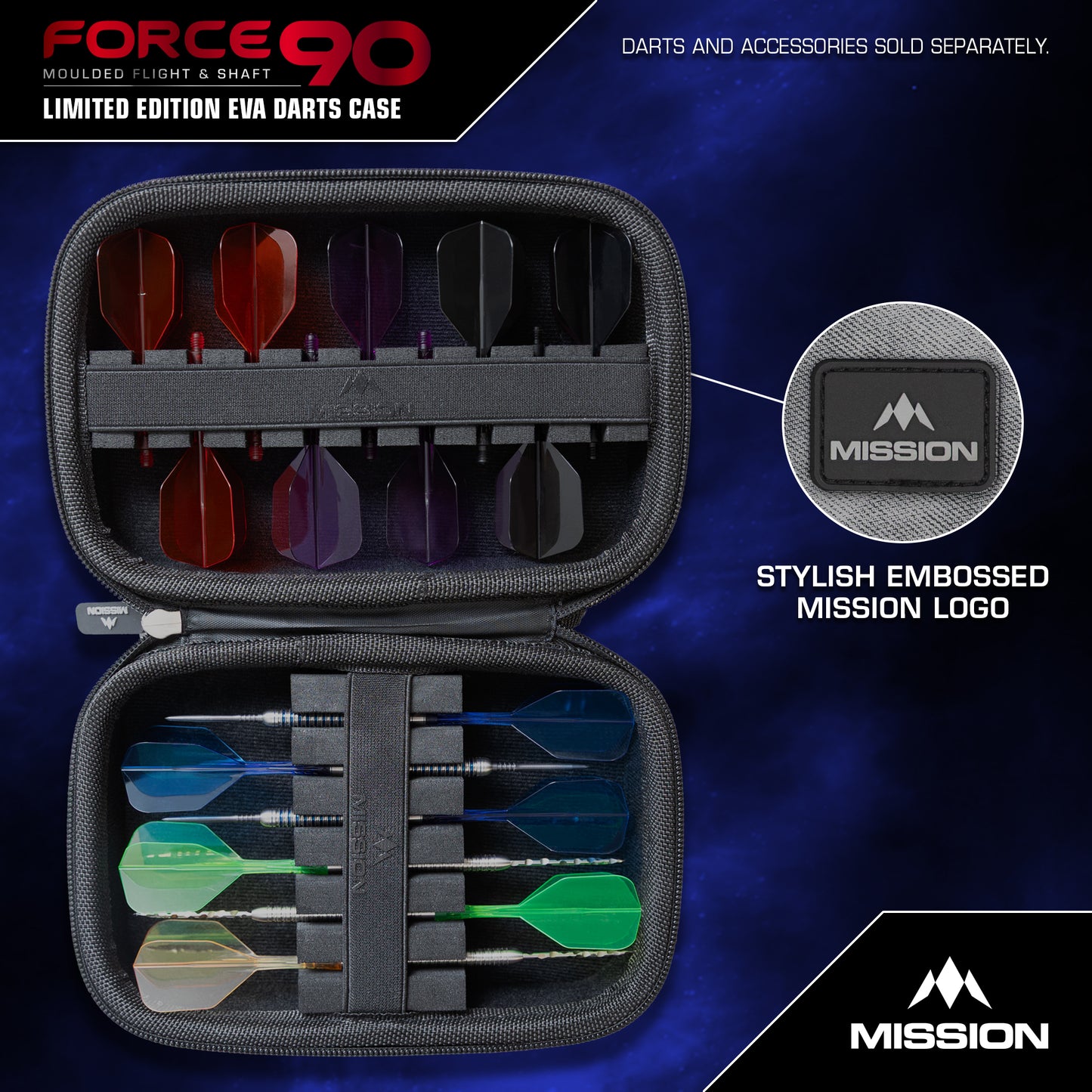 Mission Force 90 EVA Dart Case - Grey Denim Limited Edition - Large & Slim