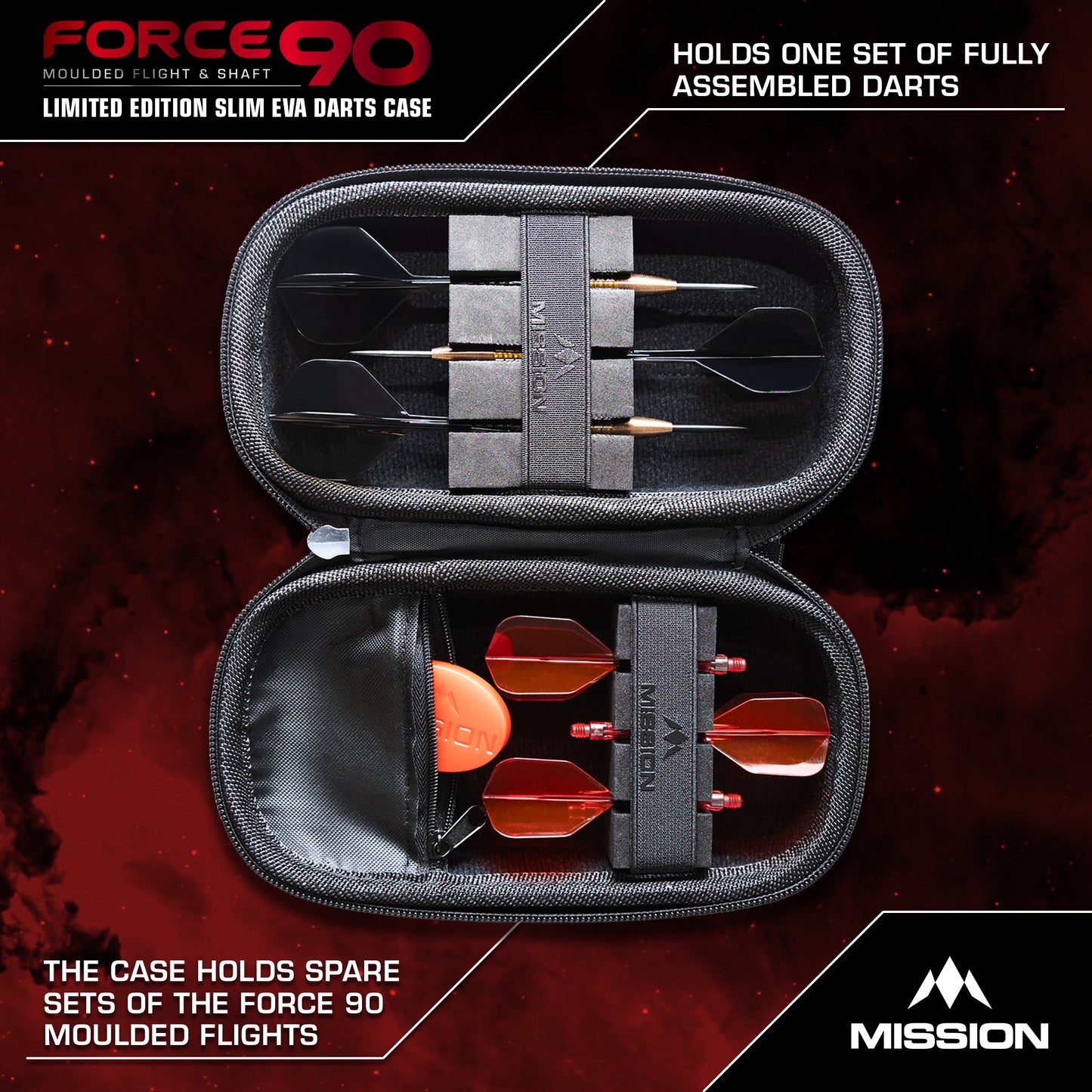Mission Force 90 EVA Dart Case - Grey Denim Limited Edition - Large & Slim