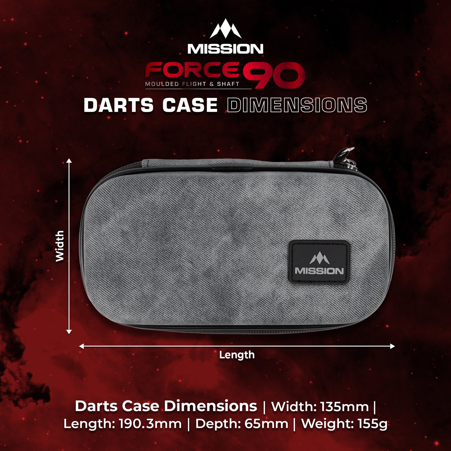 Mission Force 90 EVA Dart Case - Grey Denim Limited Edition - Large & Slim