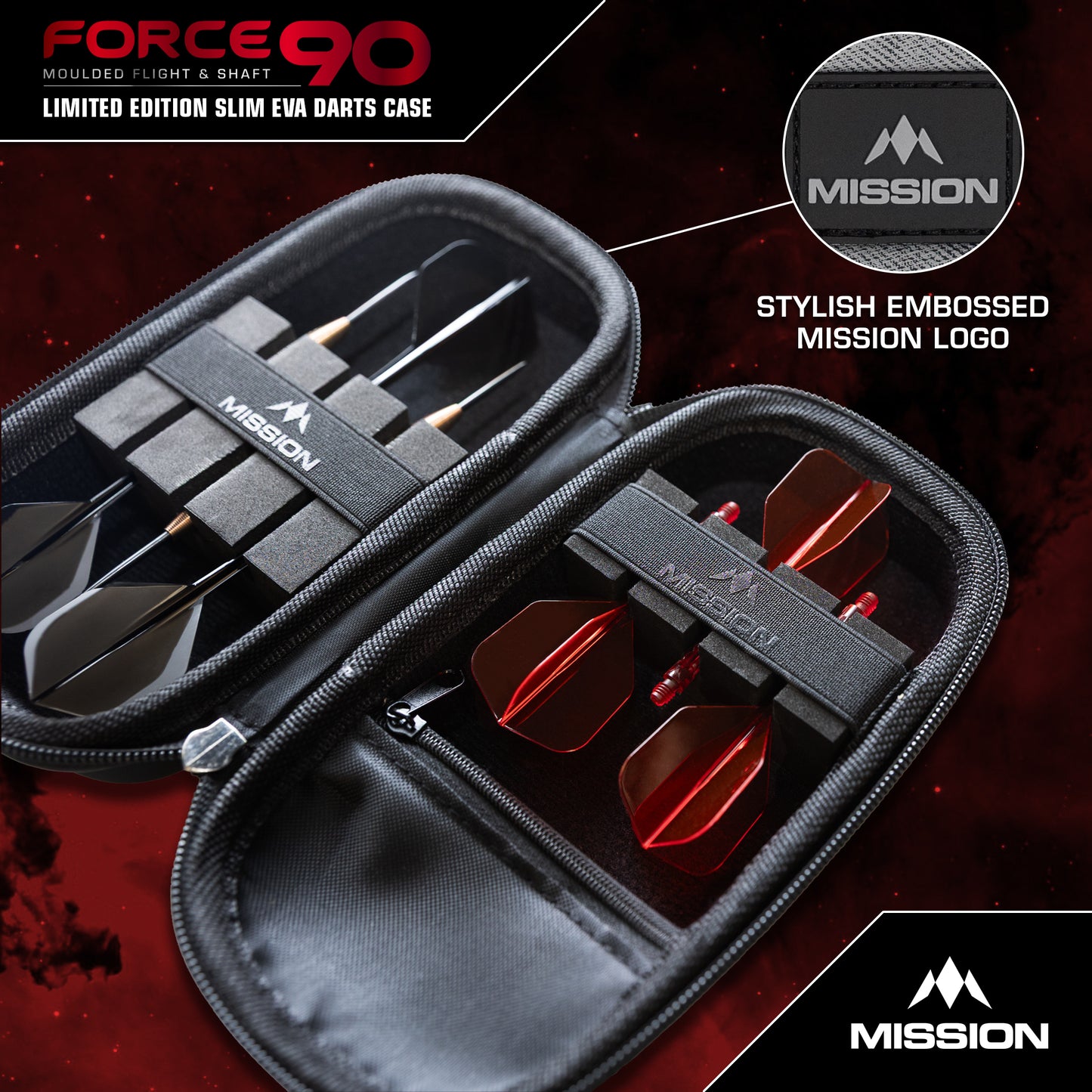 Mission Force 90 EVA Dart Case - Grey Denim Limited Edition - Large & Slim