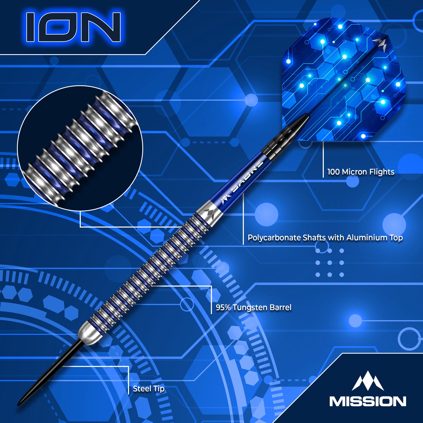 Mission Ion Steel Tip Darts