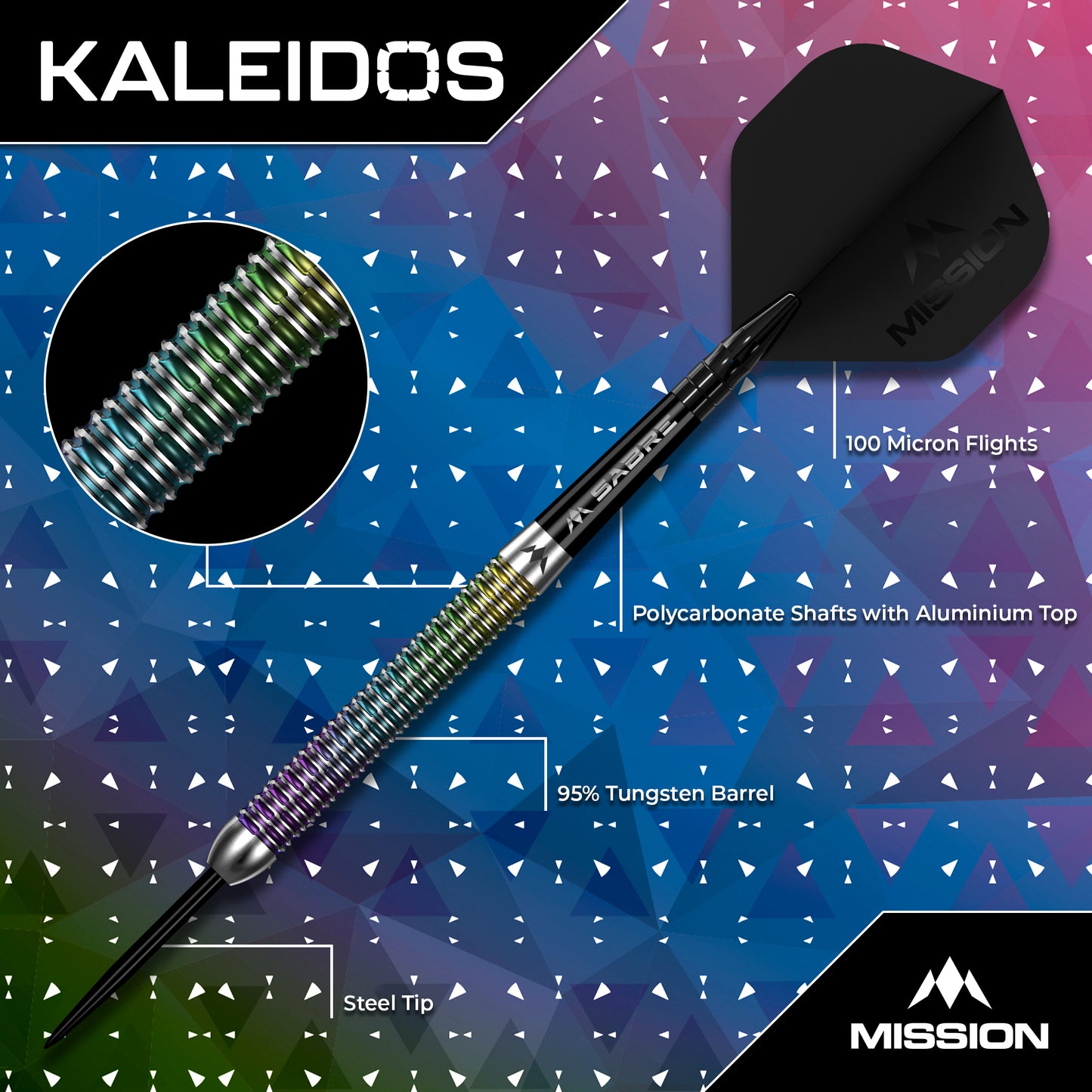 Mission Kaleidos Steel Tip Darts