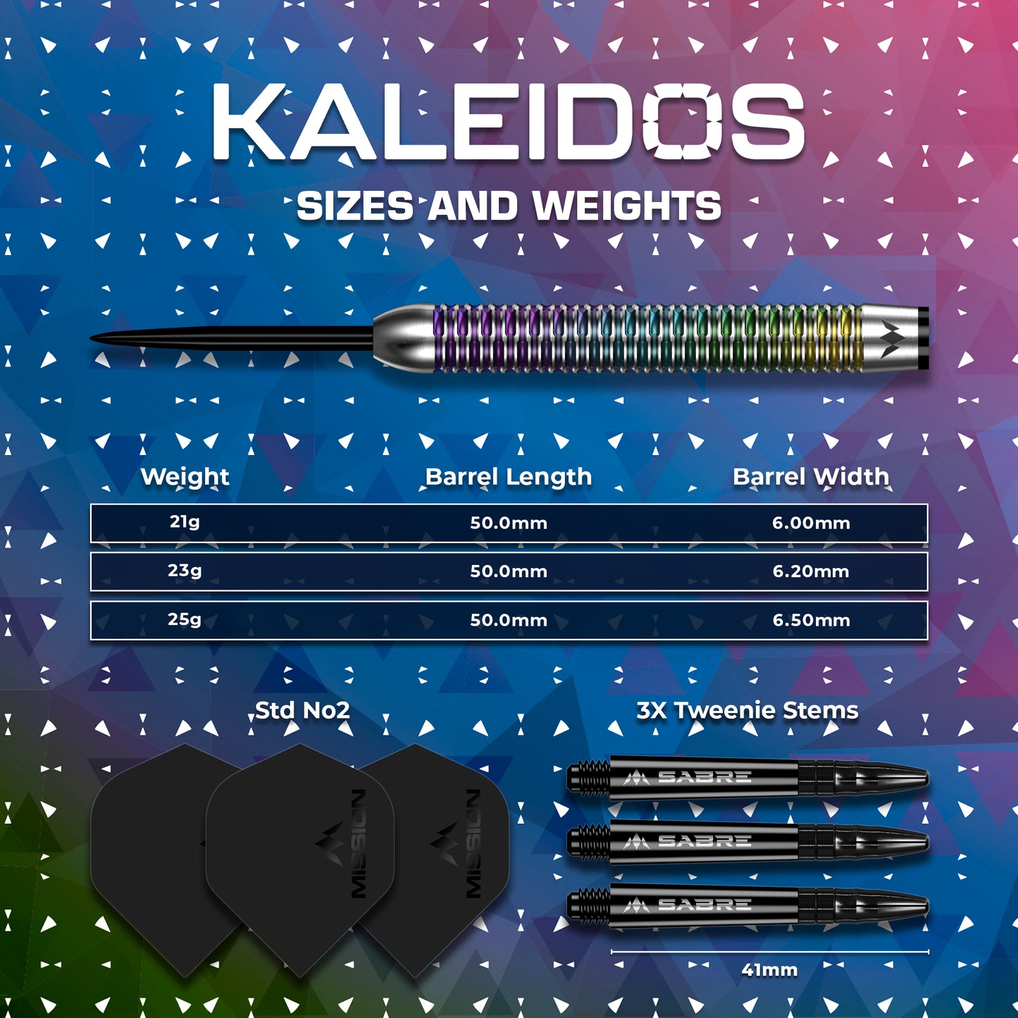 Mission Kaleidos Steel Tip Darts