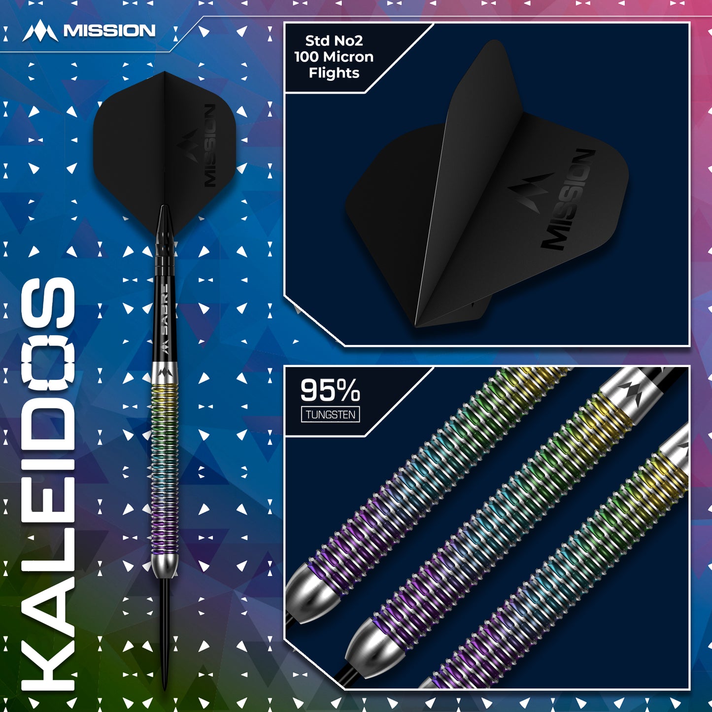 Mission Kaleidos Steel Tip Darts