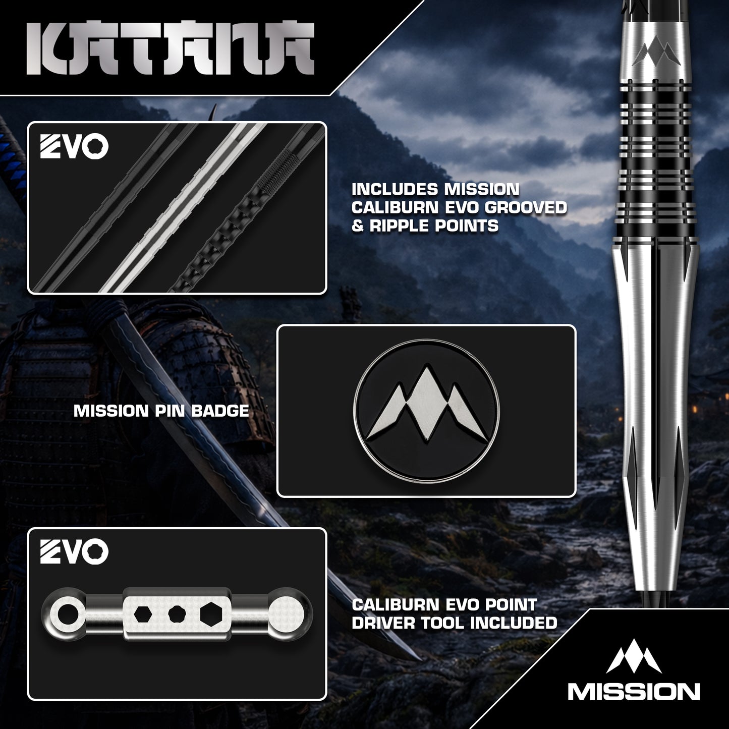 Mission Katana Steel Tip Darts