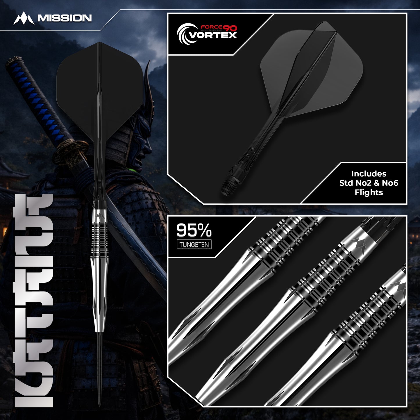 Mission Katana Steel Tip Darts