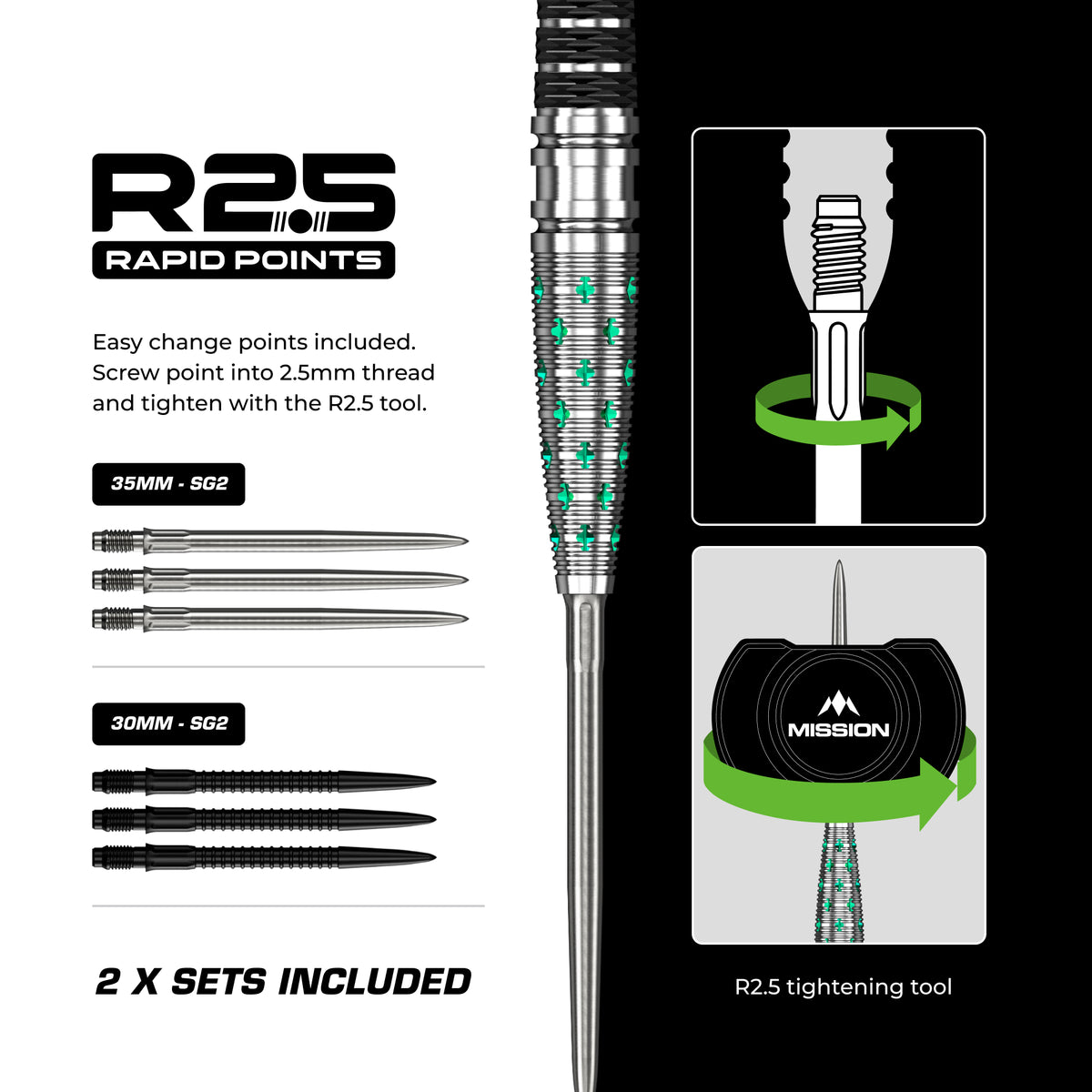 Mission Mantis R2.5 Steel Tip Darts