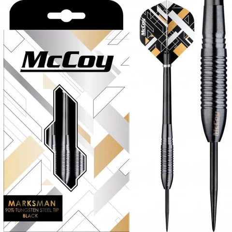 McCoy Marksman 90% Tungsten Steel Tip Darts - Black