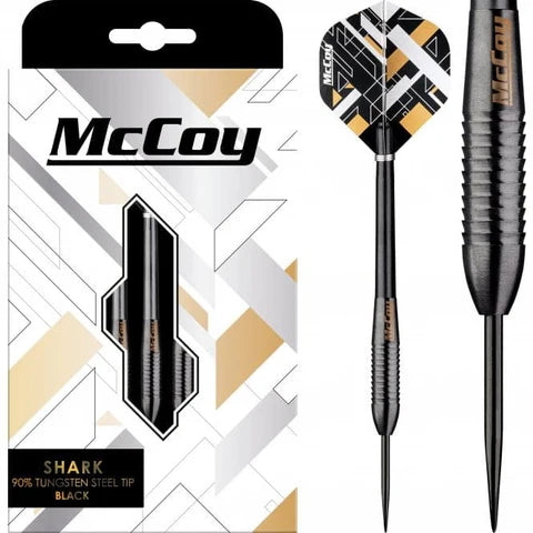 McCoy Shark 90% Tungsten Steel Tip Darts - Black