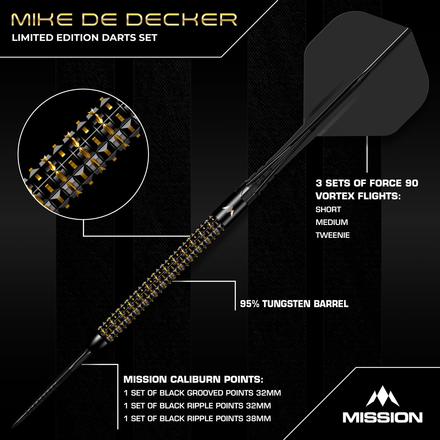 Mission Mike De Decker World Grand Prix Limited Edition Darts