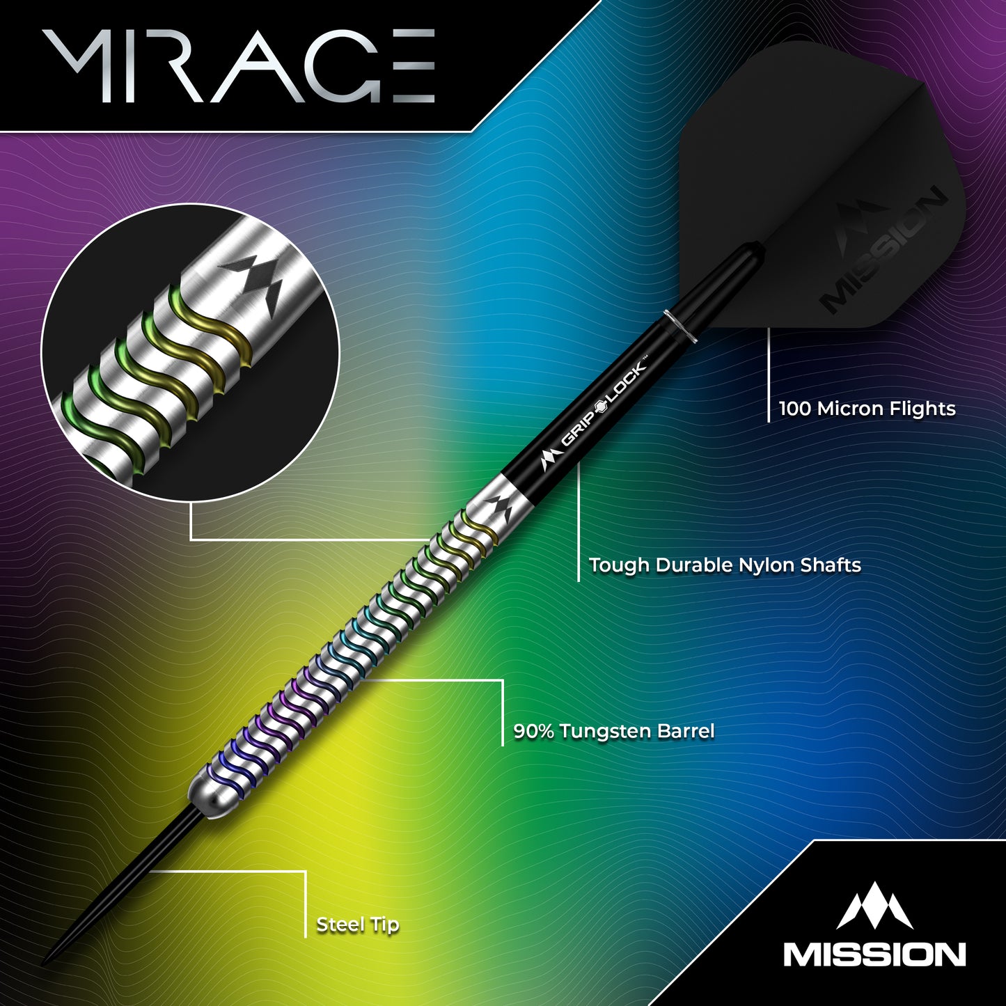 Mission Mirage Steel Tip Darts